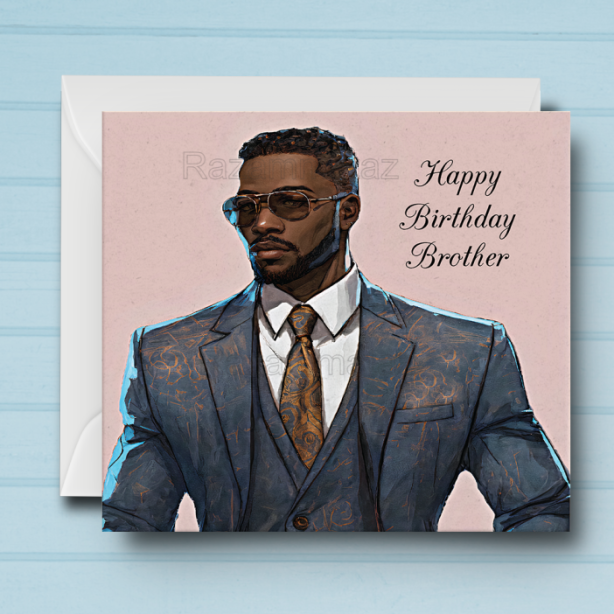 Black Man Birthday Card C2